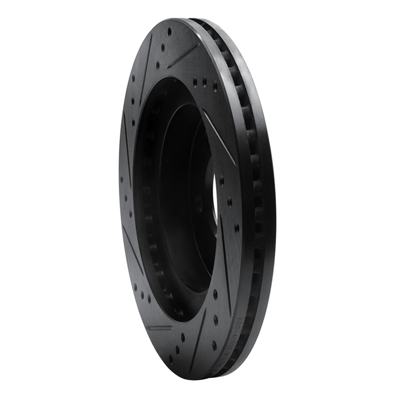 Chrysler Concorde Brake Rotor (1) - Front Right - R1 Concepts - Drilled & Slotted - Black - `98-`04